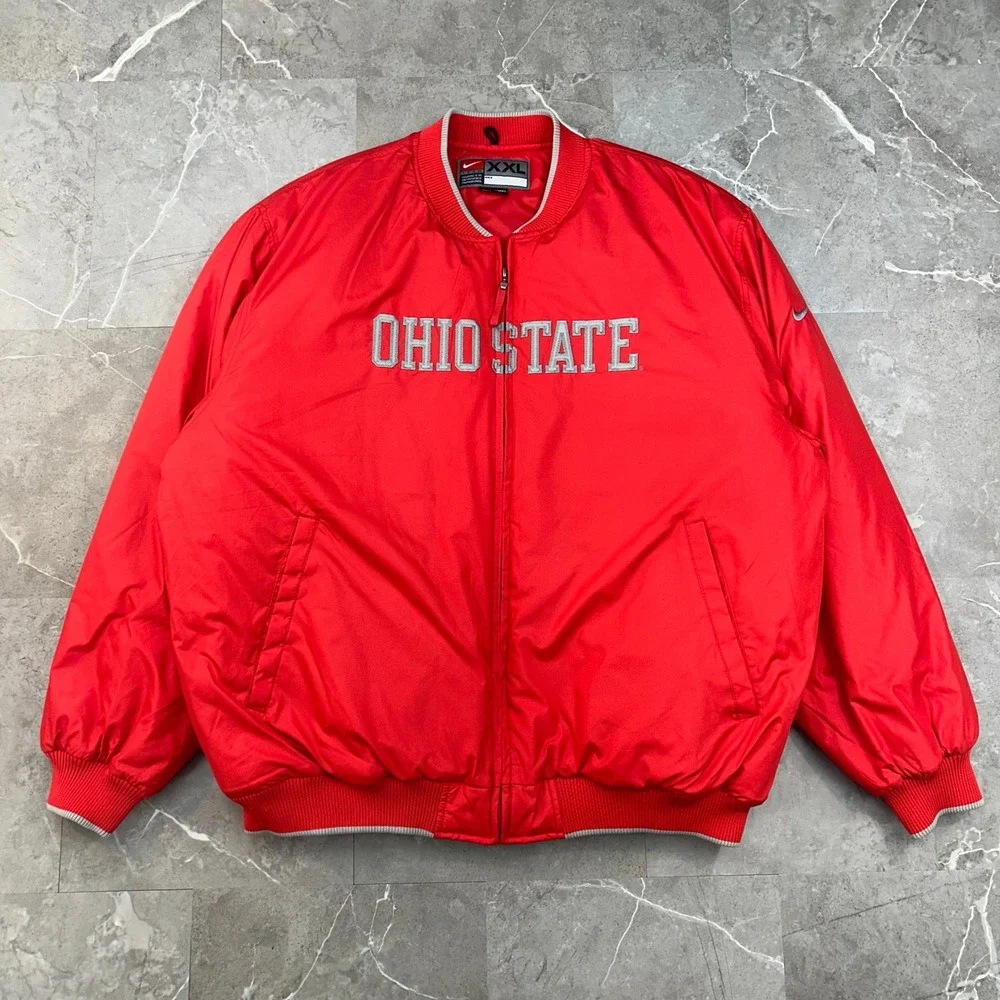 Vintage Nike Team Ohio State Buckeyes Puffer Jacket Men 2XL Bomber Coat Football
